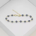 Pulsera Ojo Turco 16 cm + Extensor en Oro Laminado de 18k | Qurimaki