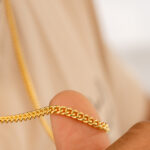 Cadena Cubana Eslabón U 3 mm 65 cm en Oro Laminado de 18k | Qurimaki