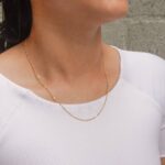 Cadena Cubana con Destellos 45 cm en Oro Laminado 18k | Qurimaki