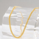 Cadena Cubana Eslabón U 3 mm 65 cm en Oro Laminado de 18k | Qurimaki