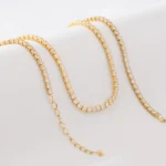 Cadena con Circonias 45 cm en Oro Laminado de 18k | Qurimaki