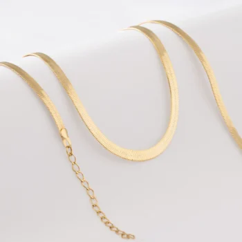 Cadena Tejido Egipcio 4 mm con Extensor en Oro Laminado de 18k | Qurimaki