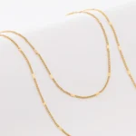 Cadena Cubana con Destellos 60 cm en Oro Laminado de 18k | Qurimaki