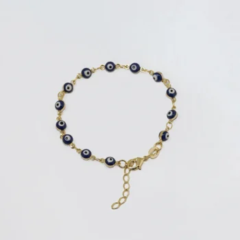 Pulsera Ojo Turco 16 cm + Extensor en Oro Laminado de 18k | Qurimaki