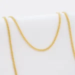 Cadena Cubana Eslabón U 3 mm 65 cm en Oro Laminado de 18k | Qurimaki