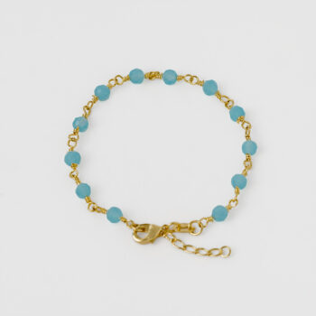 Pulsera Blue Dream 16 cm + Extensor en Oro Laminado de 18k | Qurimaki