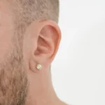 Arete Topo Circonia 6 mm en Oro Laminado de 18k | Qurimaki