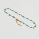 Tobillera Blue Dream 23 cm + Extensor en Oro Laminado de 18k | Qurimaki