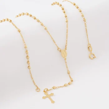 Rosario Balín 3.5 mm 45 cm en Oro Laminado de 18k | Qurimaki