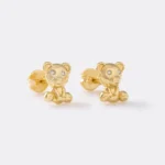 Arete Osito Teddy en Oro Laminado de 18k | Qurimaki