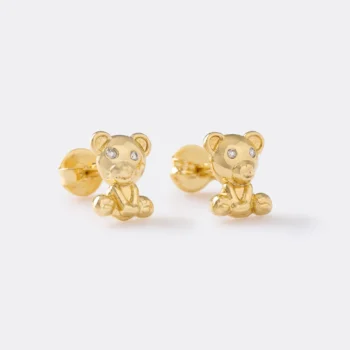 Arete Osito Teddy en Oro Laminado de 18k | Qurimaki