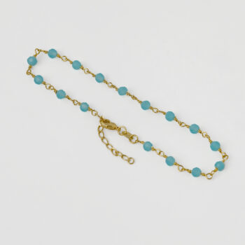 Tobillera Blue Dream 23 cm + Extensor en Oro Laminado de 18k | Qurimaki