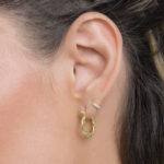 Arete Candonga Mini 8mm con Circonias en Oro Laminado de 18k | Qurimaki